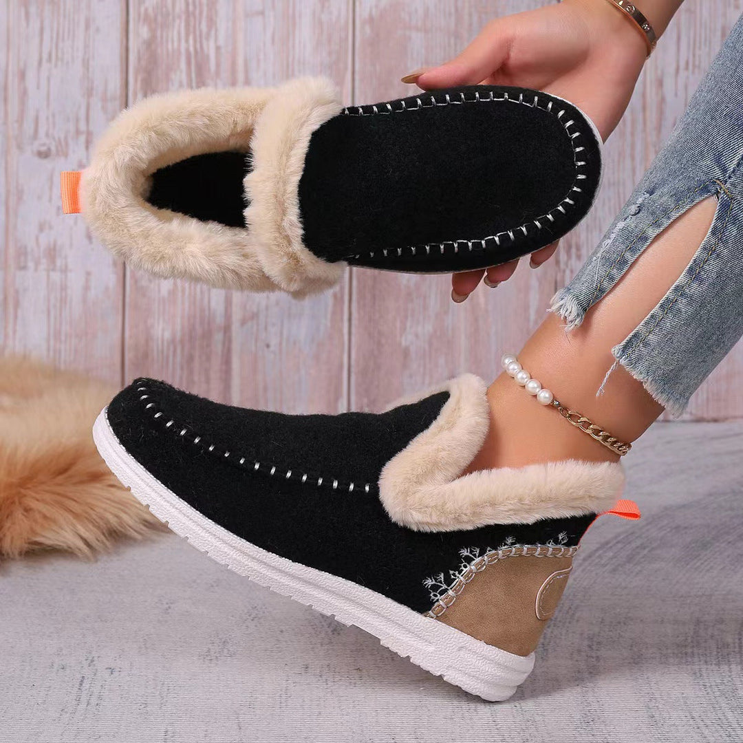 Women Lined Felt Mules with Teddy Lining and Ergonomic Rubber Sole Mune Fashion