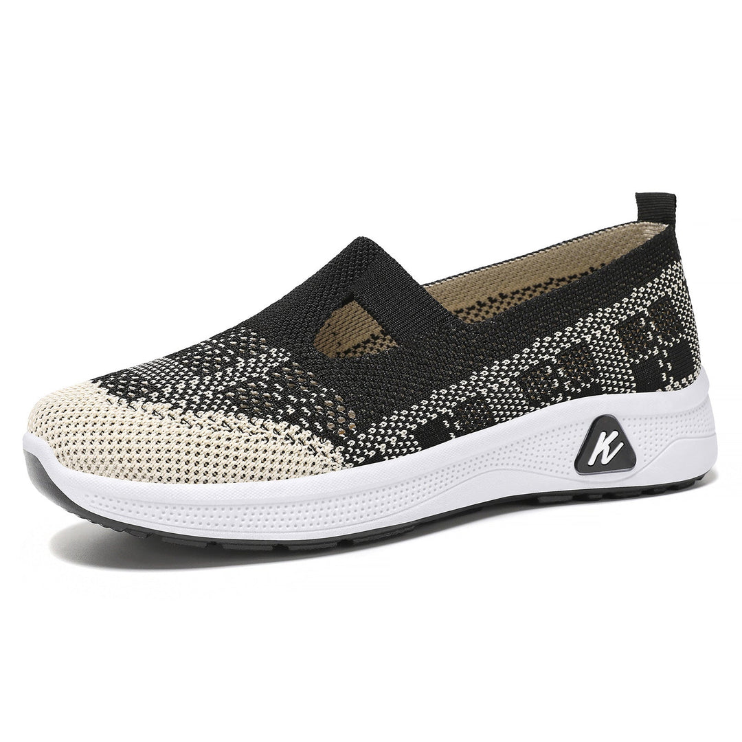 Women's Elastic Slip-On Sneakers with Breathable Knit Design