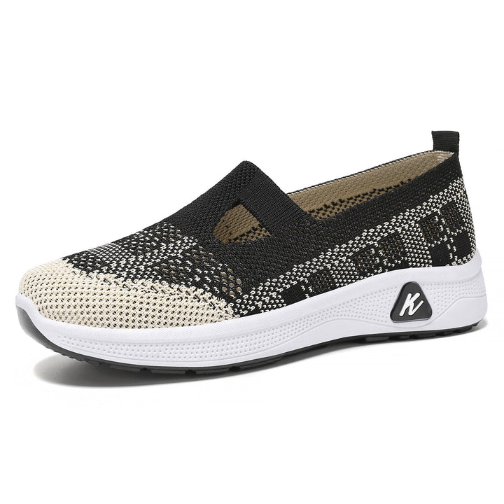 Women's Elastic Slip-On Sneakers with Breathable Knit Design