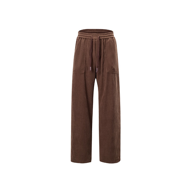 Damen Cordhose mit weitem Bein, elastischem Bund und aufgesetzten Taschen Mune Fashion