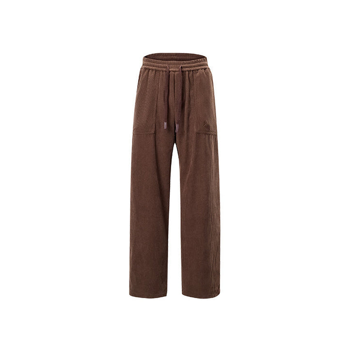Damen Cordhose mit weitem Bein, elastischem Bund und aufgesetzten Taschen Mune Fashion