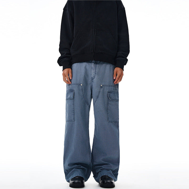 Men's Baggy Cargo Pants in Palazzo Cut with Large Applied Pockets Mune Fashion