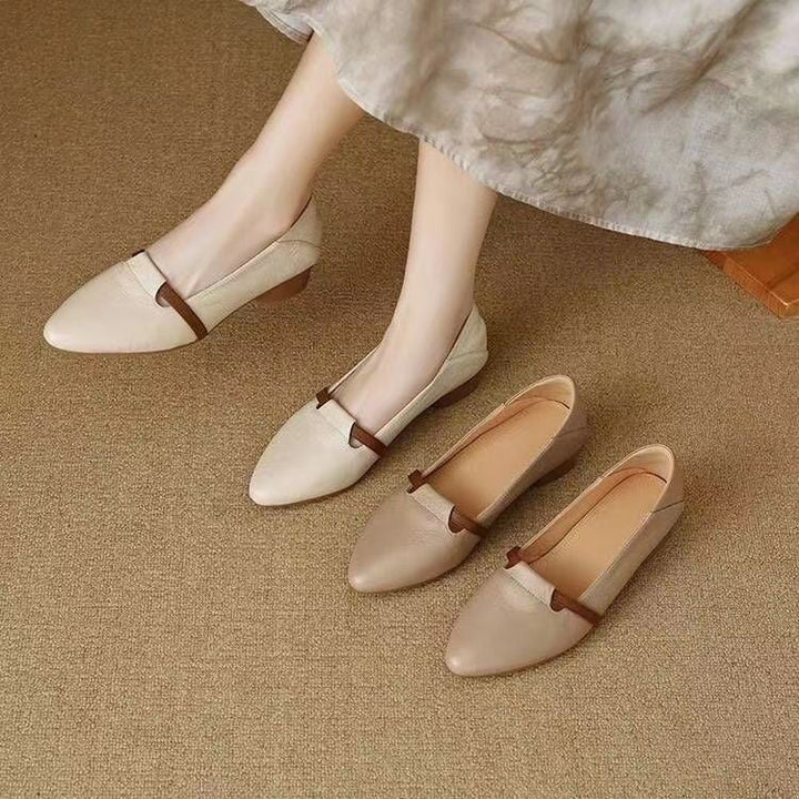 Elegant Women's Ballet Flats with Comfortable Block Heel and Fashionable Strap