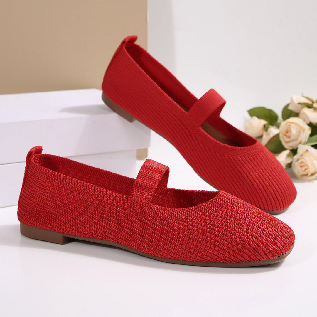 Women's Ballet Flats with Comfort Sole and Elastic Strap