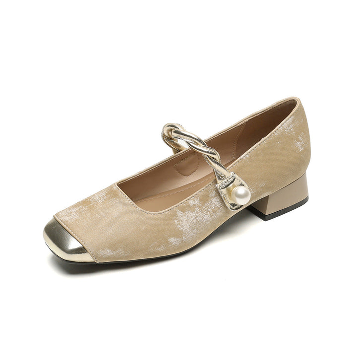 Elegant Women's Ballet Flats with Pearl Embellishments