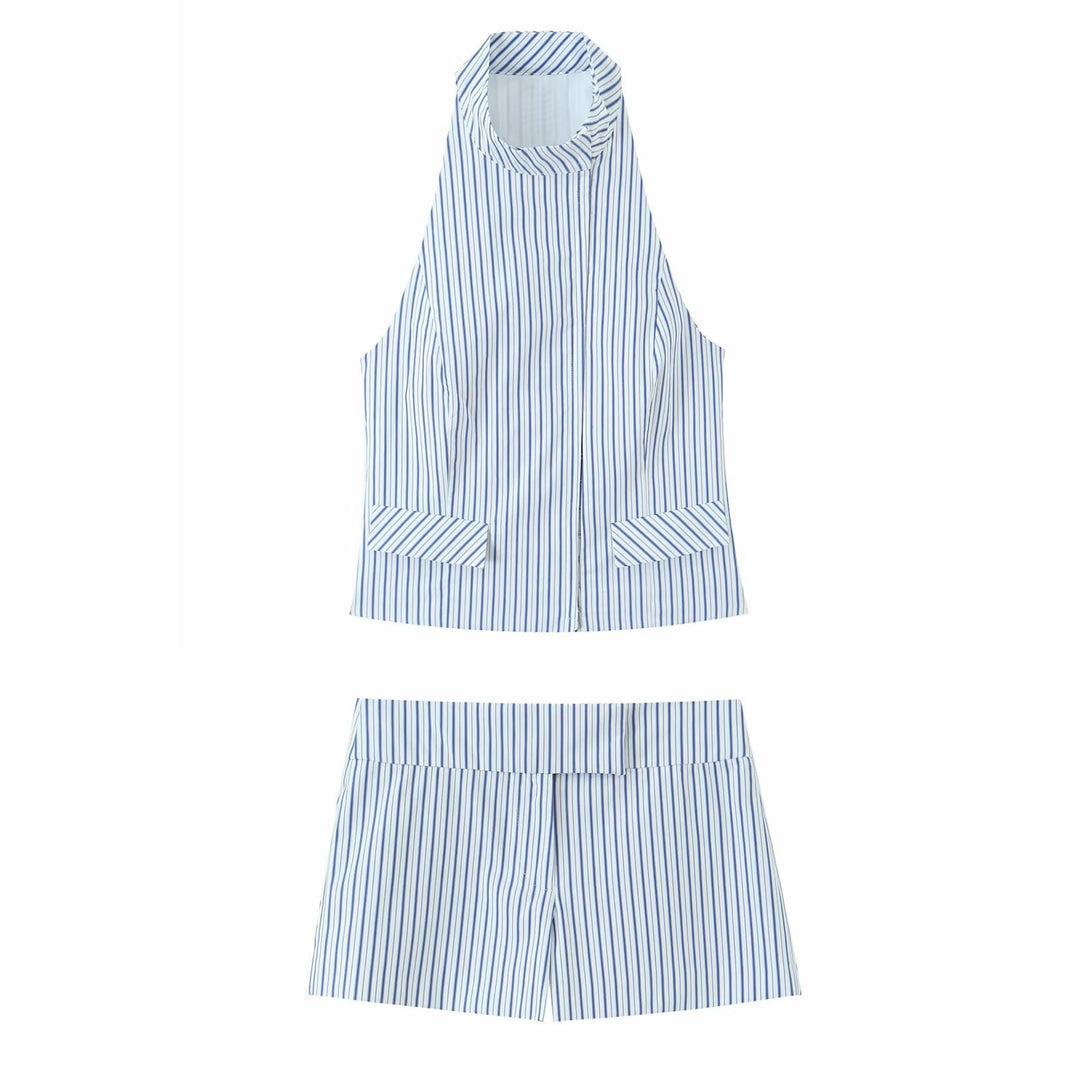 High-Waisted Striped Shorts