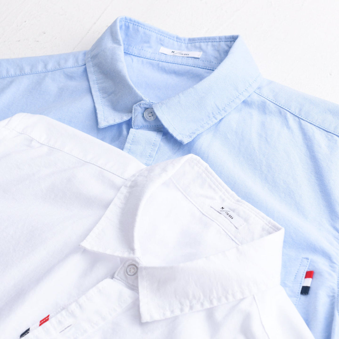 Men's Casual Cotton Overshirt with Chest Pocket and Subtle Tricolor Detail Mune Fashion