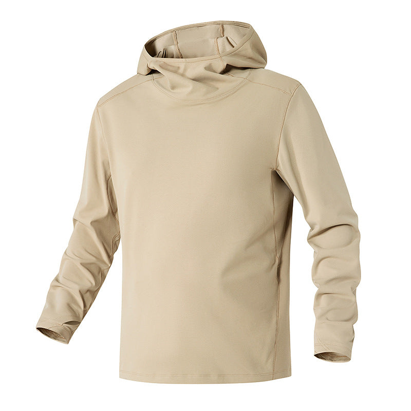 Herren Kapuzenpullover mit hohem Schalkragen aus technischem Stretchjersey Mune Fashion