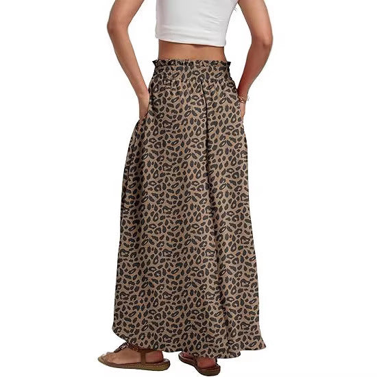 Women's maxi skirt with paperbag waist, tie belt and side pockets Mune Fashion