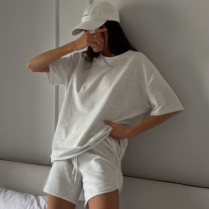 Casual T-Shirt and Shorts Set with Loose Fit