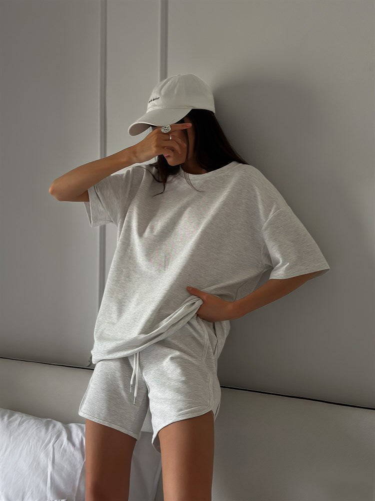 Casual T-Shirt and Shorts Set with Loose Fit