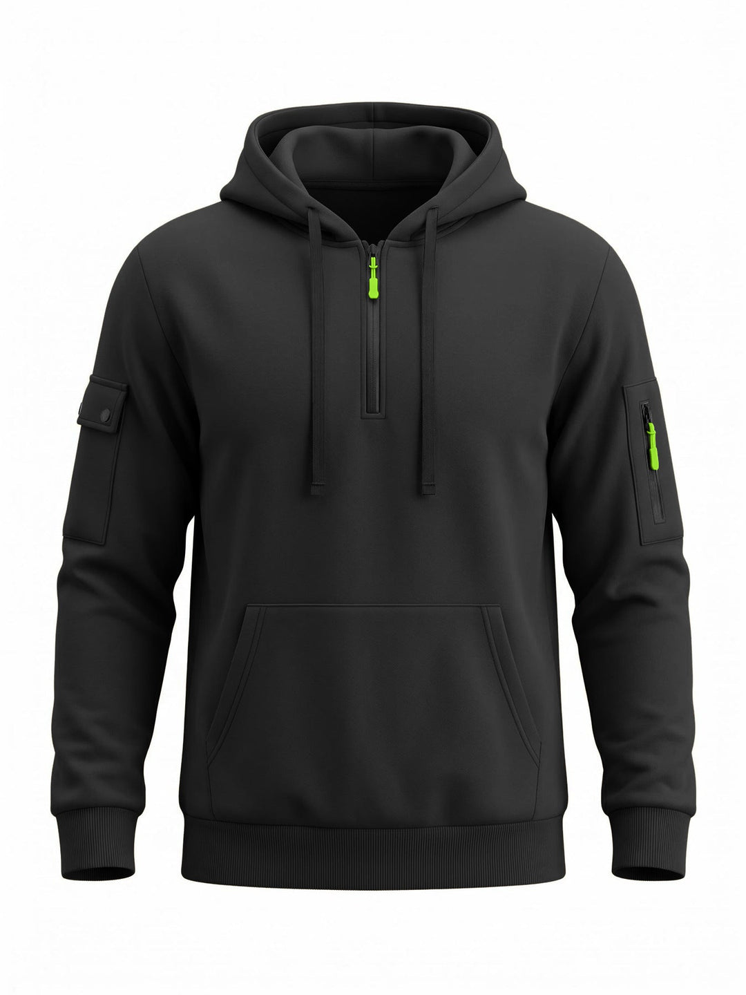 Men's hoodie with half zipper and utility arm pocket Mune Fashion