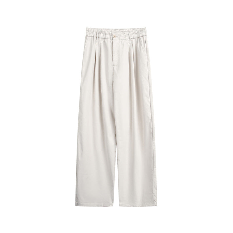 Women's loose-fit palazzo pants with elastic waistband, pleats, and straight leg Mune Fashion