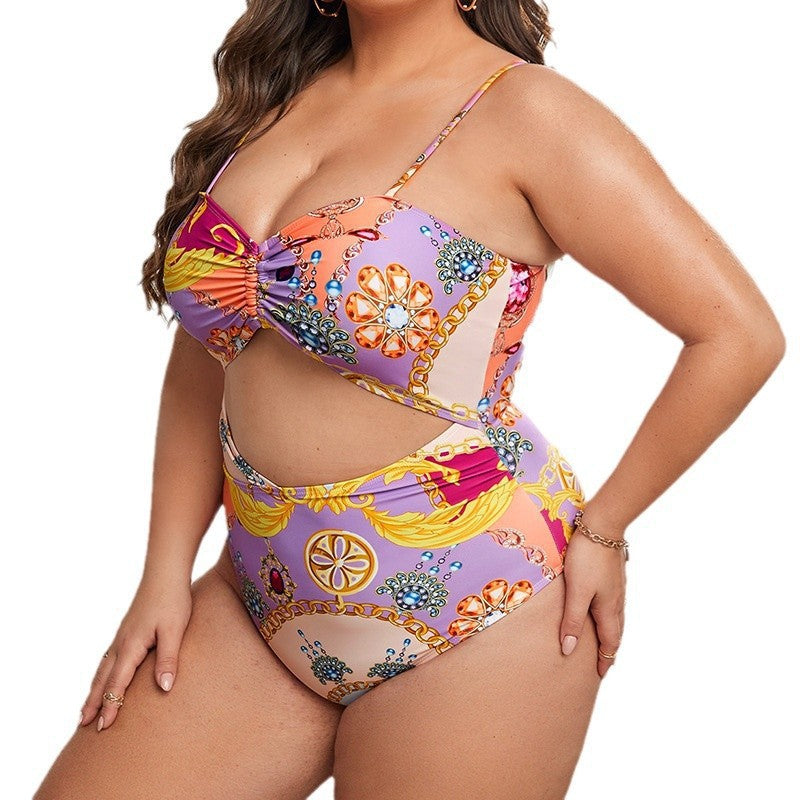 Women's bikini set with fashionable cut-out and wide waist slip Mune Fashion
