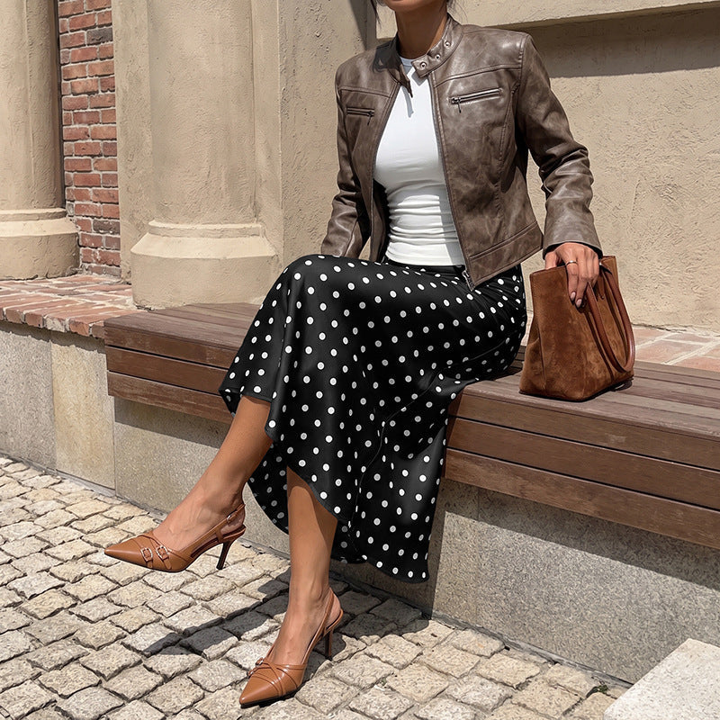 Women's Elegant Maxi Skirt with Dots Mune Fashion