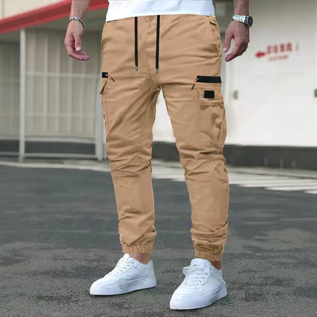 Men's cargo jogging pants with multifunctional zip and flap pockets, elastic waistband & cuffs Mune Fashion