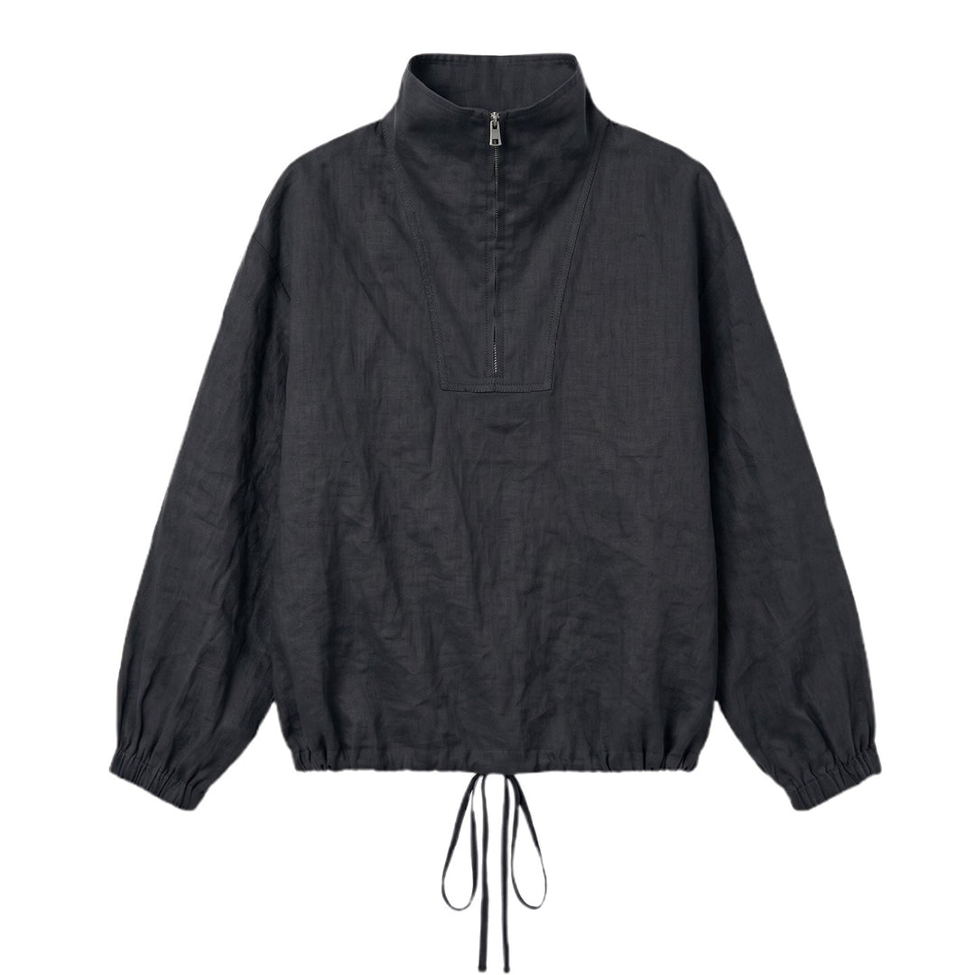 Damen Modische Langärmlige Bluse mit Stehkragen Mune Fashion