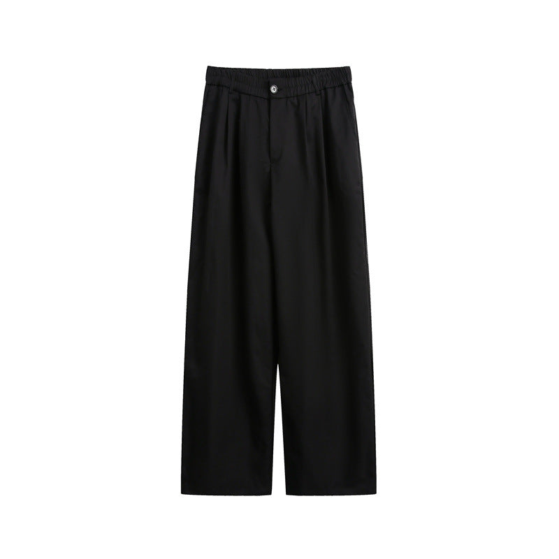 Women's loose-fit palazzo pants with elastic waistband, pleats, and straight leg Mune Fashion