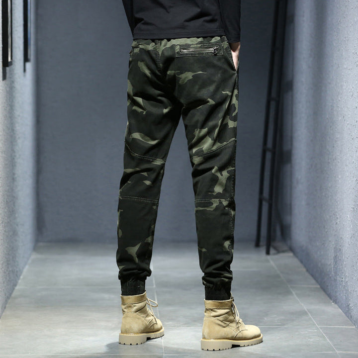 Herren Camouflage-Utility-Joggerhose mit verstärkten Kniepaneelen, verdeckten Reißverschlusstaschen und elastischem Knöchelabschluss Mune Fashion