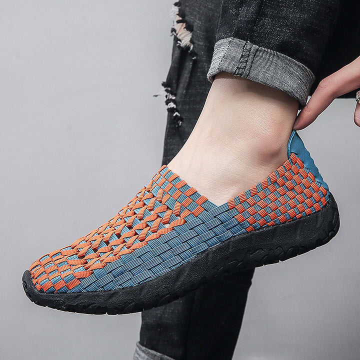 Unisex braided elastic slippers with lightweight cushioning sole Mune Fashion