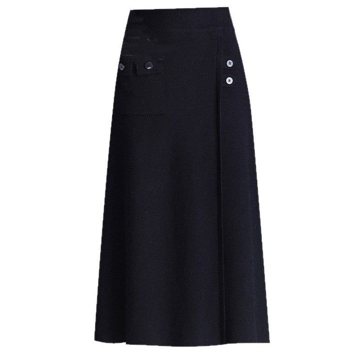 Women's Elegant Maxi Skirt with Practical Pockets and Button Details Mune Fashion