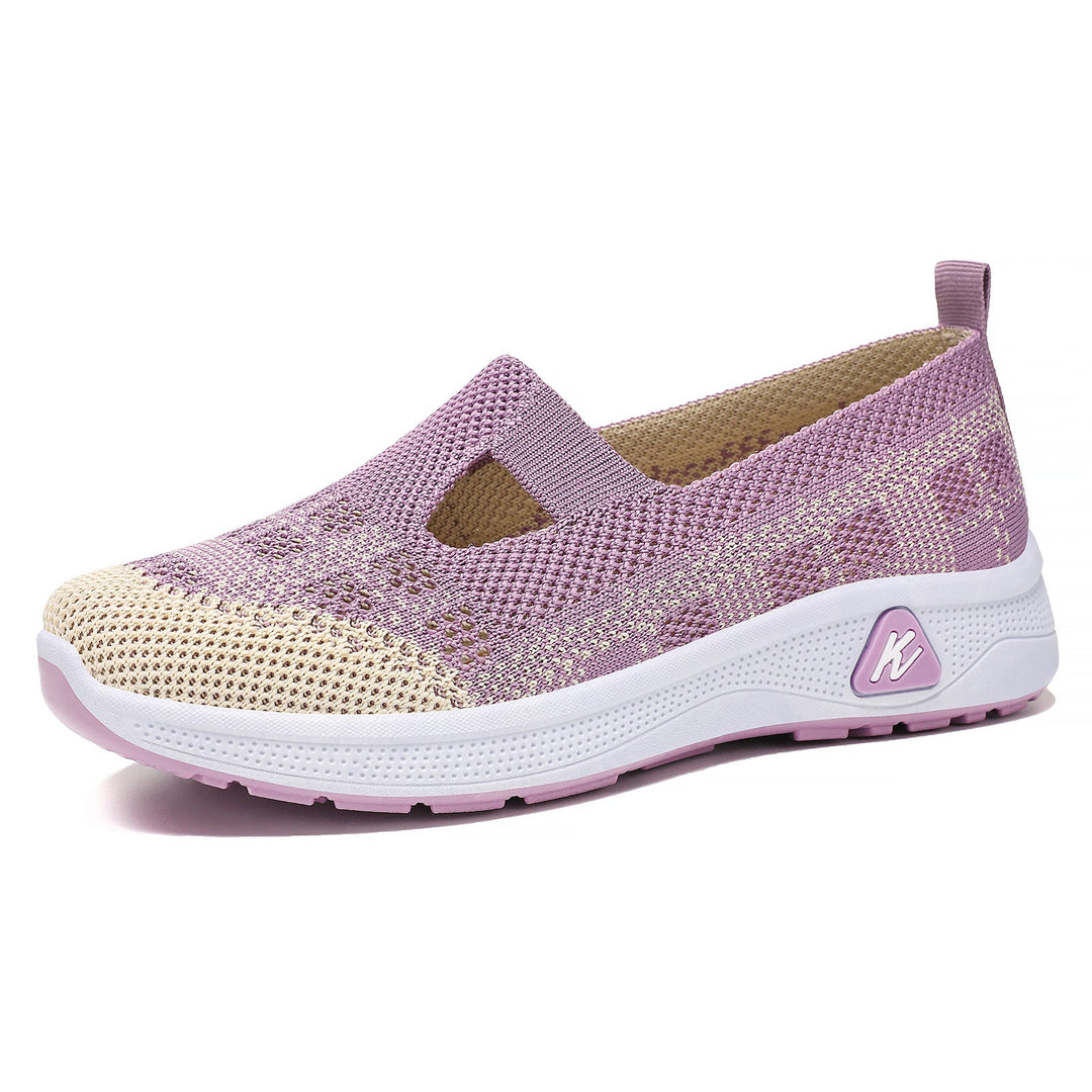 Women's Elastic Slip-On Sneakers with Breathable Knit Design
