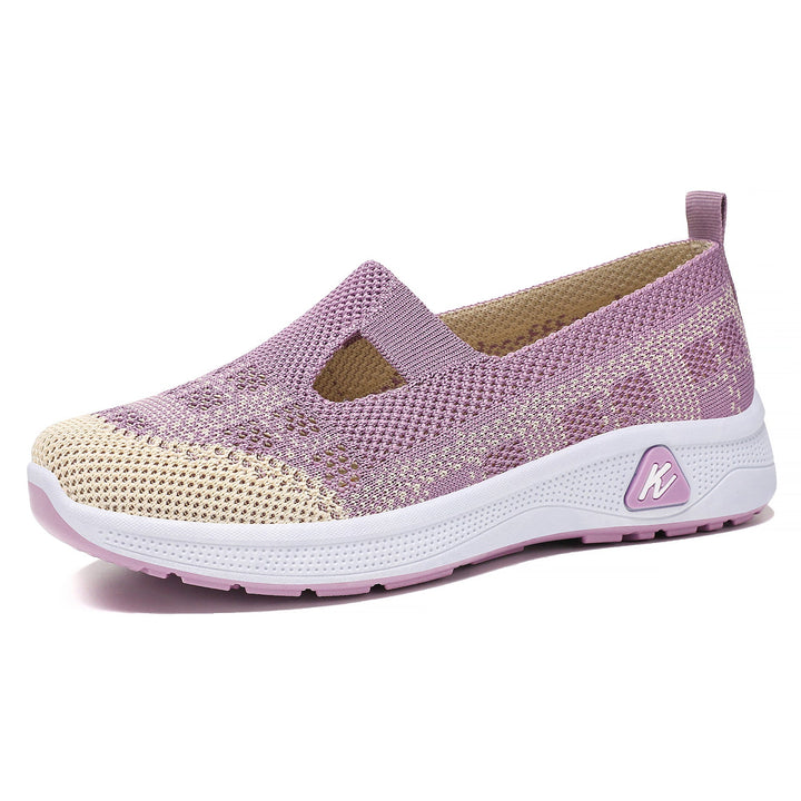Women's Elastic Slip-On Sneakers with Breathable Knit Design