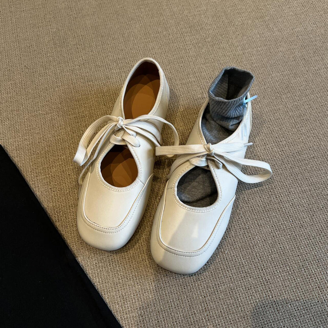 Women's Ballerina Flats with Fashionable Straps and Breathable Lining