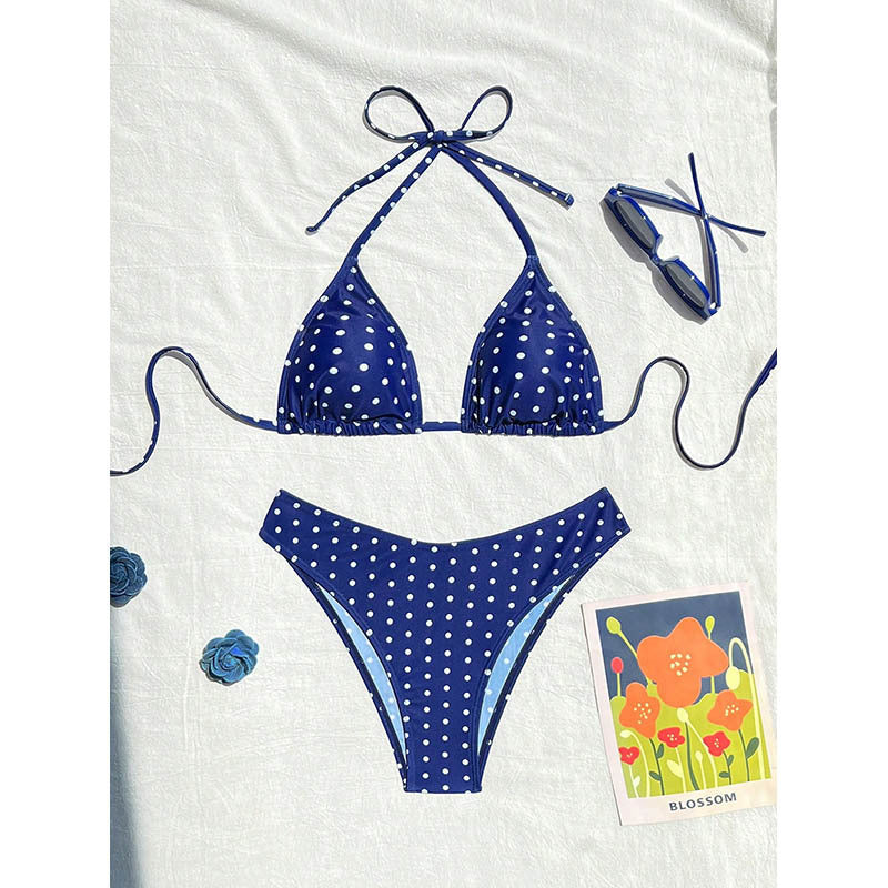Women's triangle bikini with animal print and high leg cut Mune Fashion