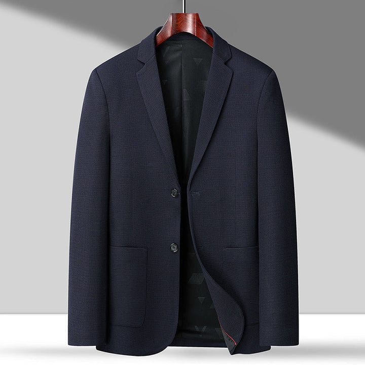 Men's blazer made of textured jersey wool blend with two-button cut Mune Fashion