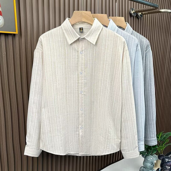 Men's Elegant Striped Long Sleeve Shirt Mune Fashion
