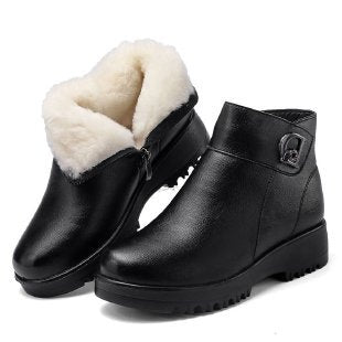 Ladies Elegant Winter Ankle Boots with Warm Lining Mune Fashion