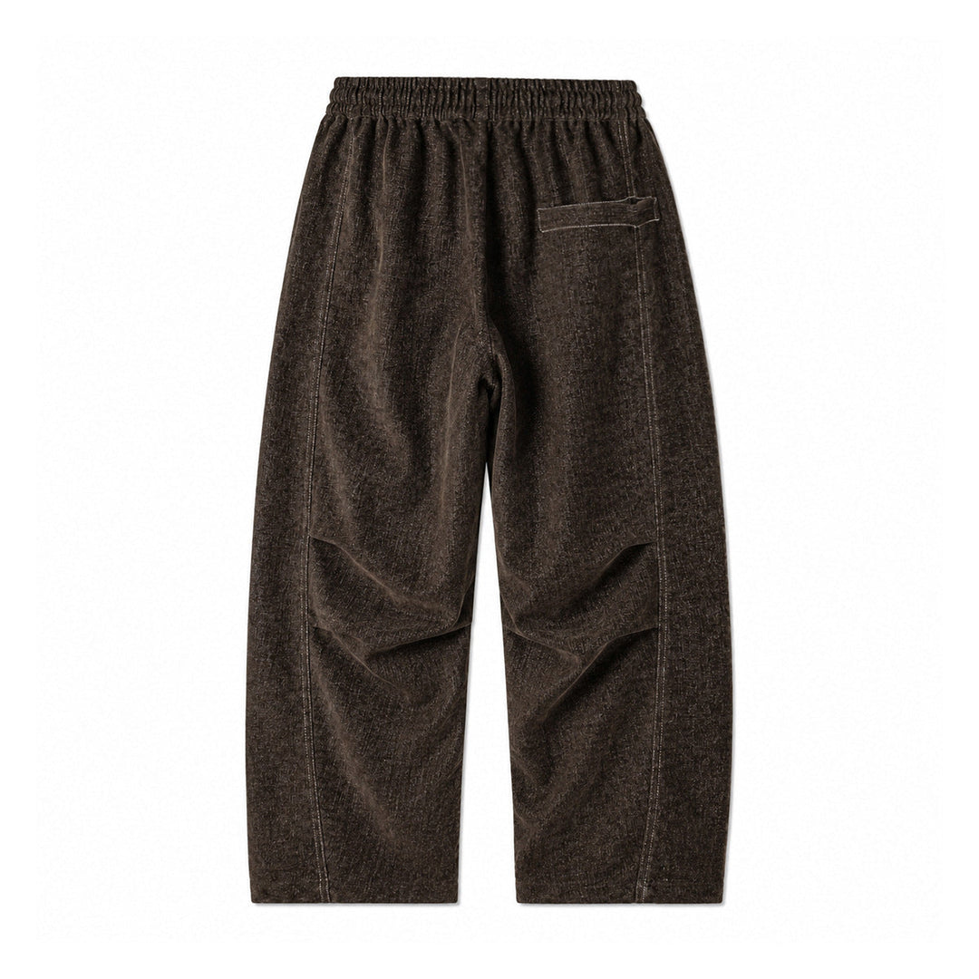 Ladies Wide Relaxed Pants in Denim Look with Elastic Waistband and Drawstring Mune Fashion