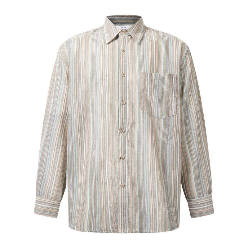Men's Elegant Long Sleeve Shirt with Stripes Mune Fashion