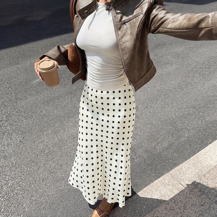 Women's Elegant Maxi Skirt with Dots Mune Fashion