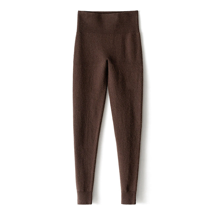 Ladies thermal leggings made of fine knit with high waistband and ribbed cuffs Mune Fashion
