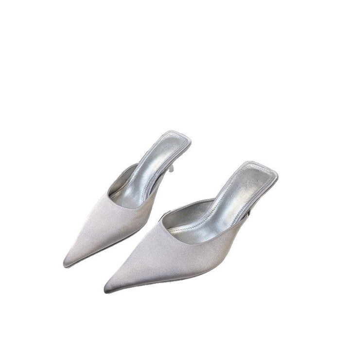Women's pointed-toe mule with low kitten heel and backless design Mune Fashion