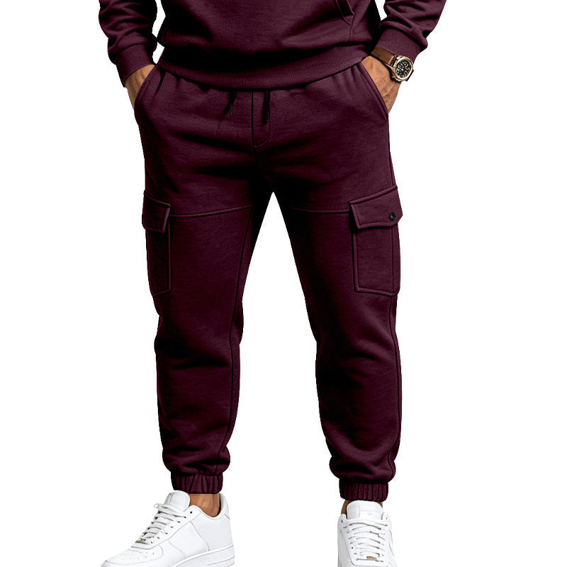 Men's cargo jogging pants with side flap pockets, drawstring and elastic cuffs Mune Fashion