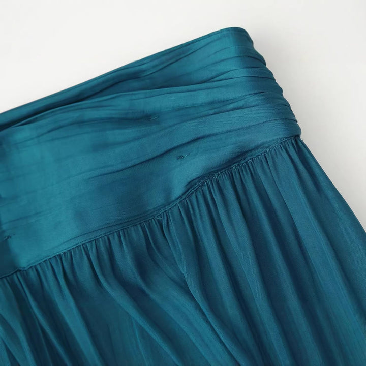 Women's maxi skirt with pleated crinkle look and gathered waistband Mune Fashion