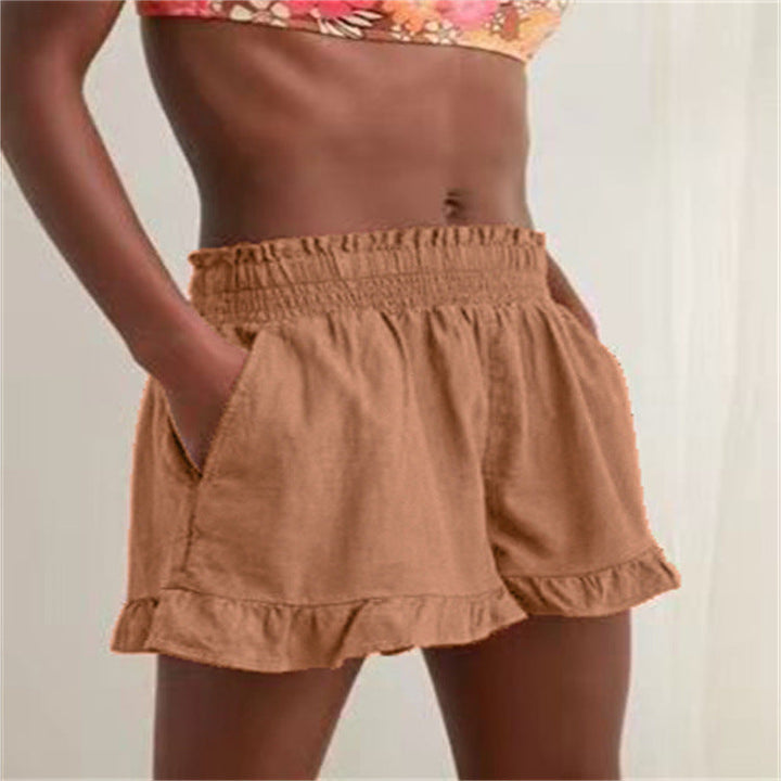 Women's Casual Summer Shorts with Elastic Waist and Voluminous Hem