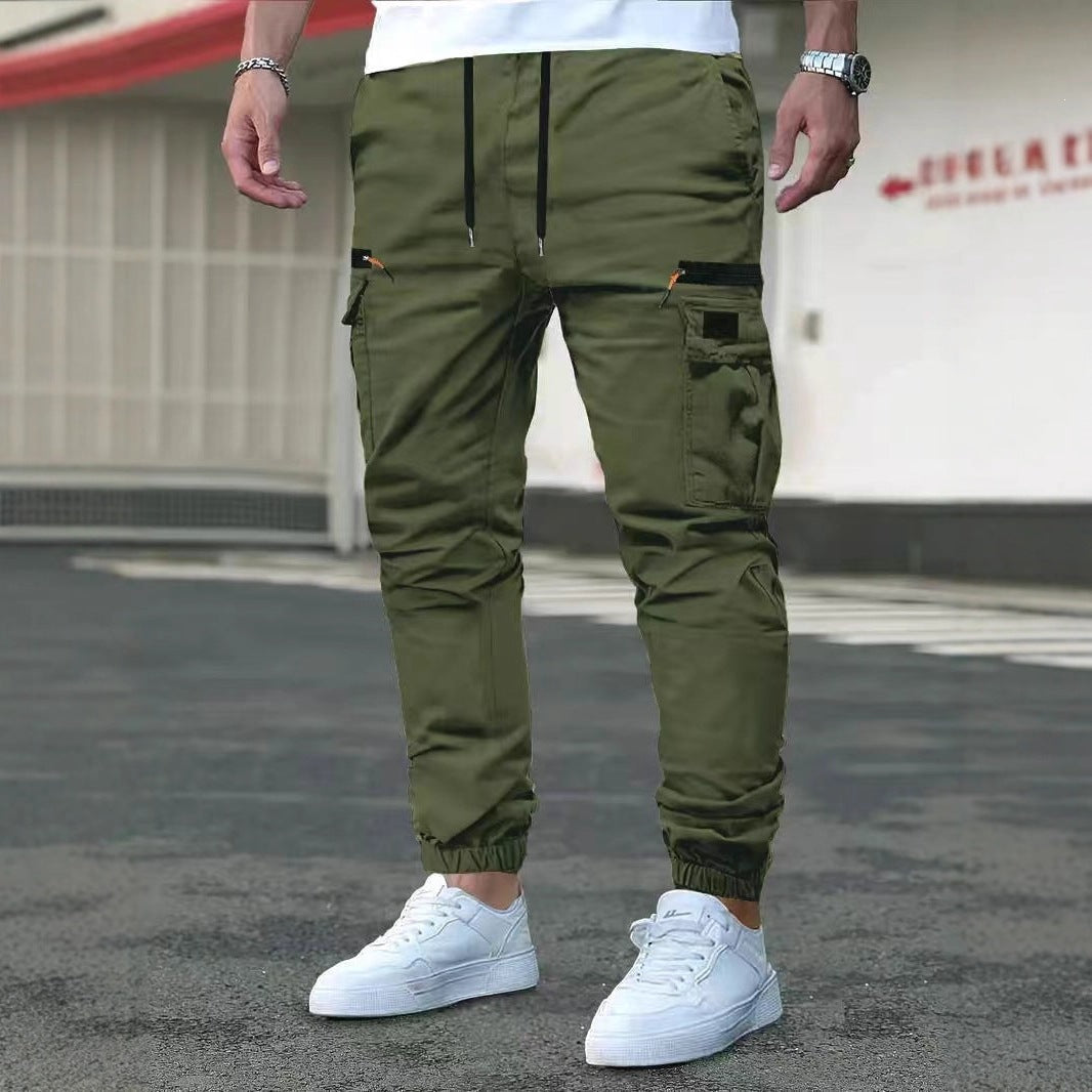 Men's cargo jogging pants with multifunctional zip and flap pockets, elastic waistband & cuffs Mune Fashion