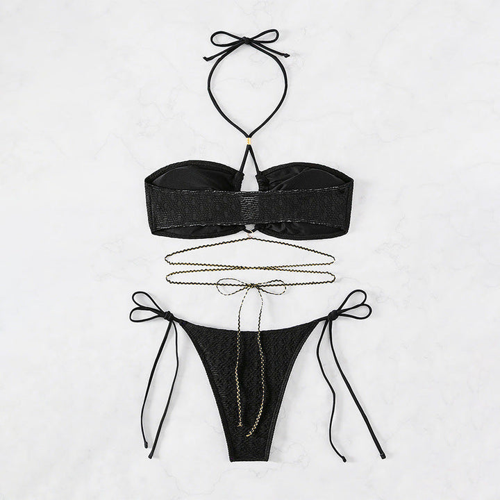 Women's bandeau bikini with refined tie straps and elegant details Mune Fashion