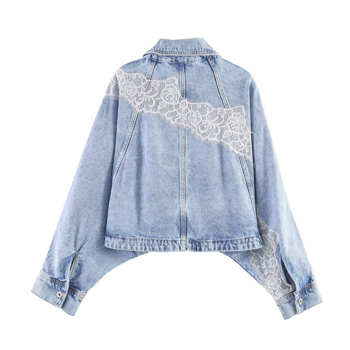 Women Jeans Set with Cropped Jeans Jacket and Casual High-Waist Jeans Mune Fashion
