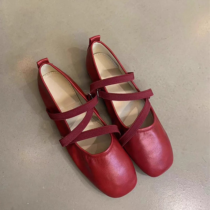 Women's Ballerina Flats with Fashionable Strap and Comfortable Footbed