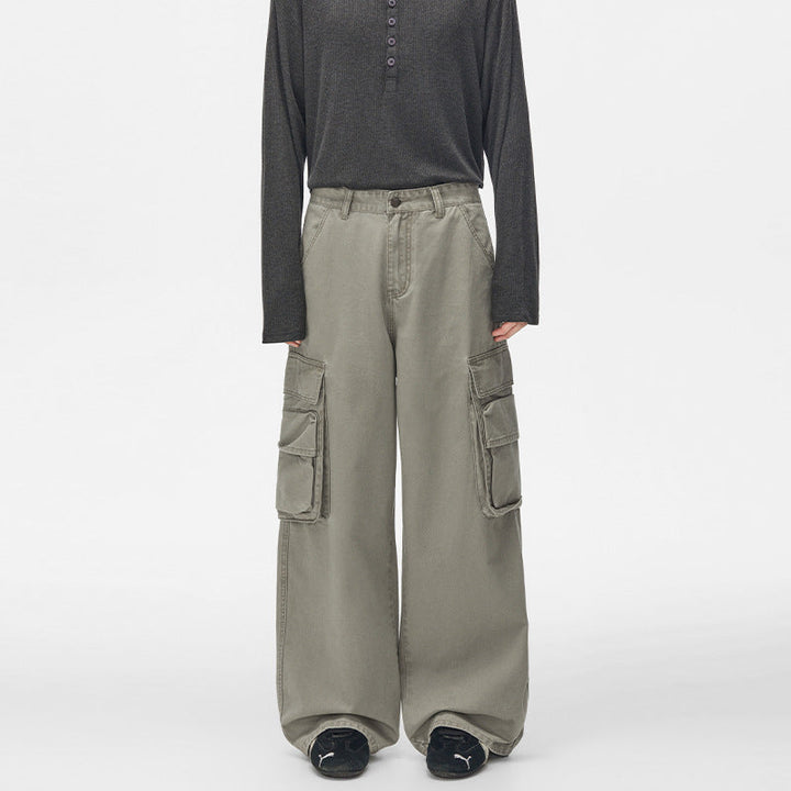 Men's cargo pants with wide cut and large side pockets Mune Fashion