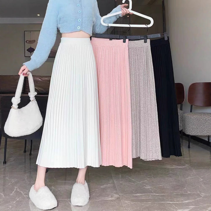 Women's Pleated Maxi Skirt with Voluminous Hem Mune Fashion