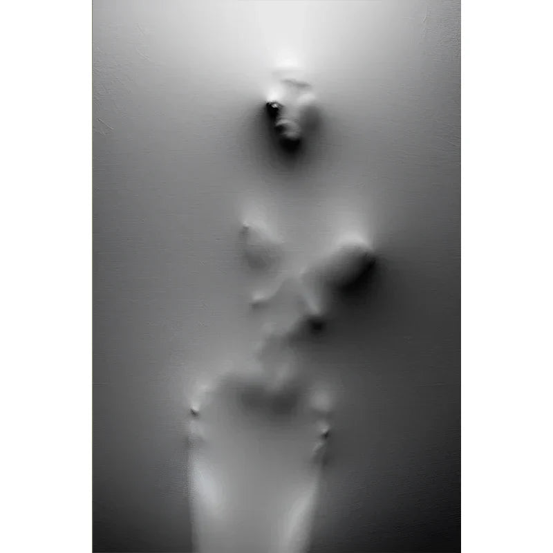 Modern Art Abstract Ghostly Figures In The Wall Canvas Prints Black White Wall Art Posters Pictures For Living Room Bedroom Art Decor