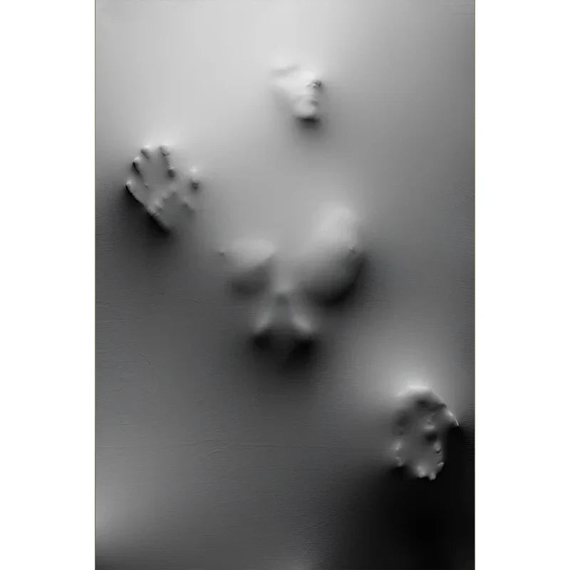 Modern Art Abstract Ghostly Figures In The Wall Canvas Prints Black White Wall Art Posters Pictures For Living Room Bedroom Art Decor