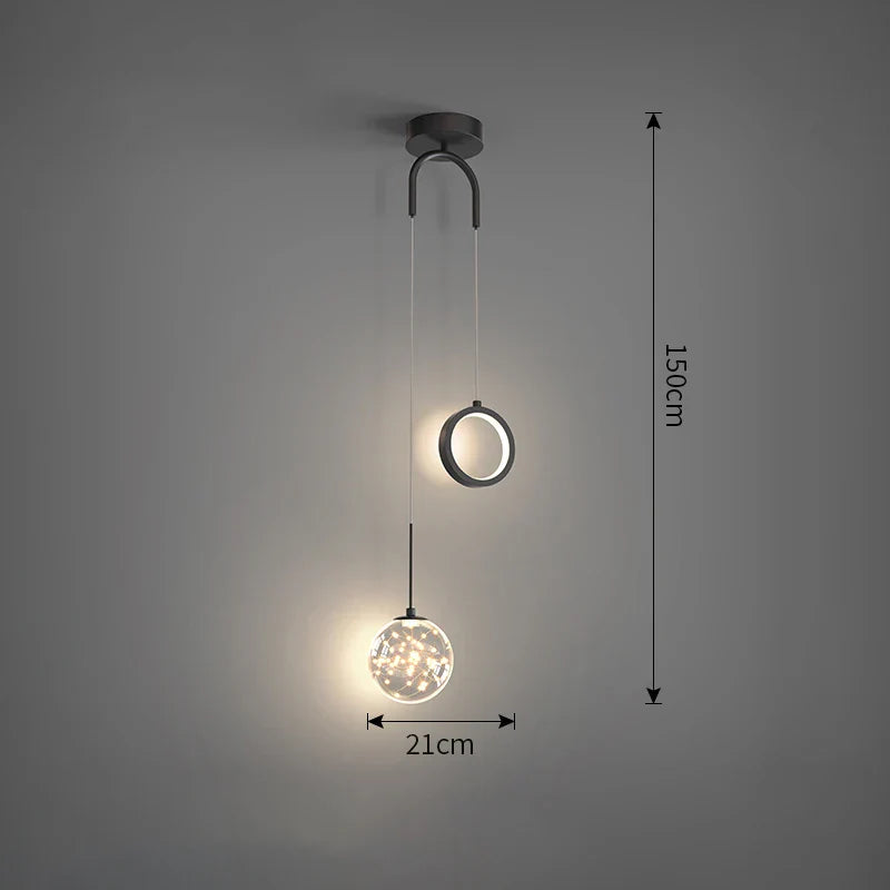 Modern LED Pendant Light – 2-Way Indoor Hanging Lamp for Living Room, Bedroom, Dining Table with Adjustable 3 Light Colors