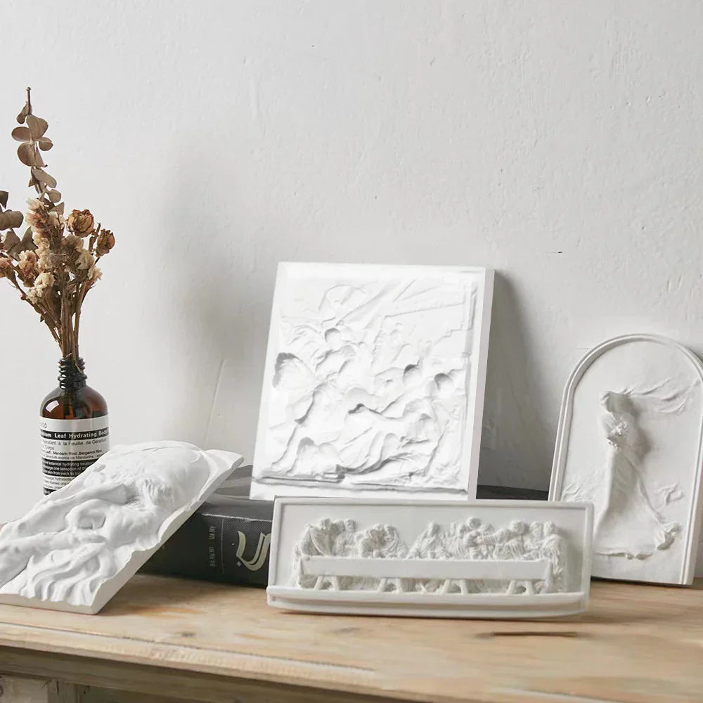 Nordic INS Style Character Plaster Statue DIY Painted Sketch Photography Props Table Decorations Home Art Plaster Decoration